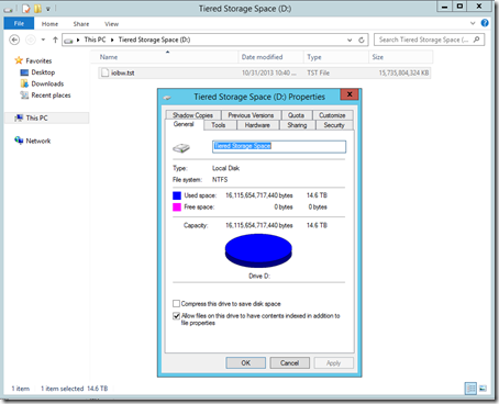 14.6 TB file in Windows Server 2012 R2 with Storage Spaces