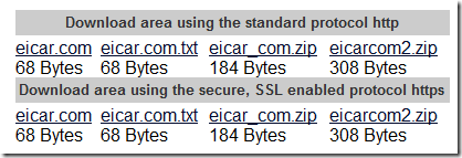 EICAR virus test file